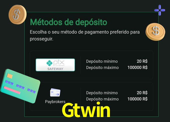 O cassino Gtwin oferece uma grande variedade de métodos de pagamento